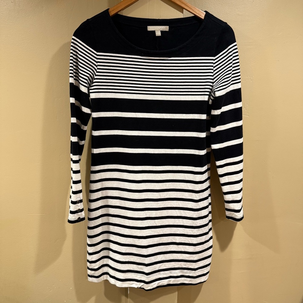 Banana Republic Black and White Striped Dress